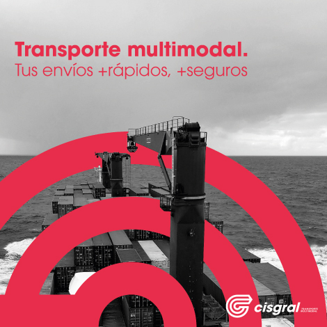 Imagen publicitaria sobre el transporte multimodal de Cisgral. Pieza que forma parte del proyecto de branding para la marca.