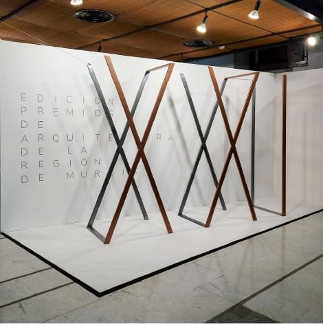 Elemento principal de la exposición de los premios de arquitectura de Murcia 2021