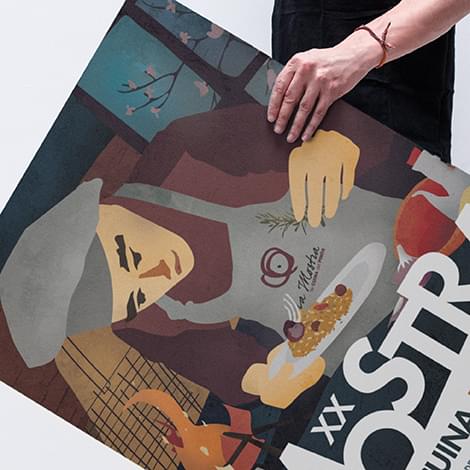 Detalle del cartel diseñado con ilustración digital para la XX Mostra de la Cuina de Pinoso