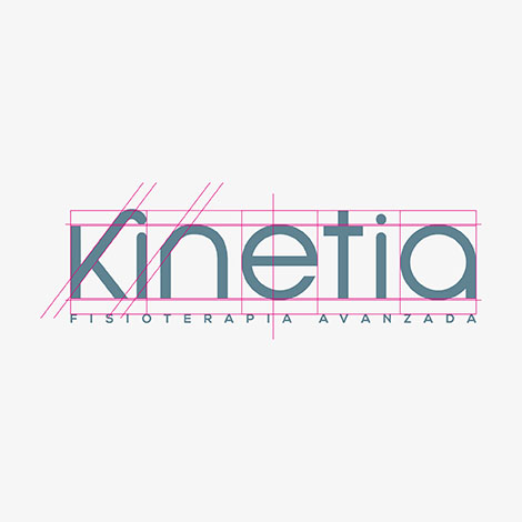 Construcción de logo tras estrategia de marca para clínica Kinetia por Ideade Creativos.