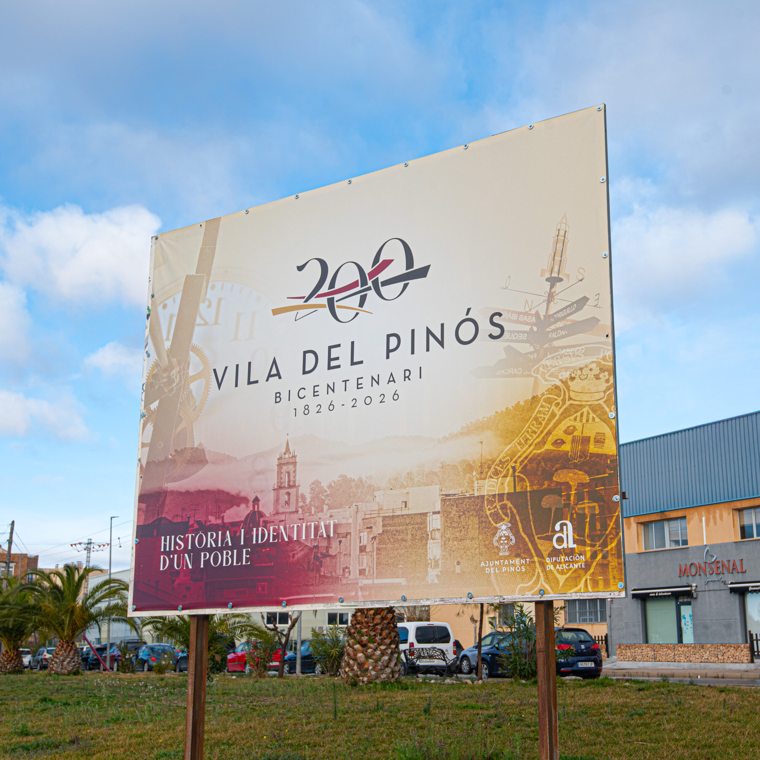 Cartel rebranding Bicentenario El Pinós